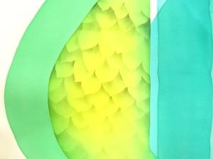 アンティーク　塩瀬　抽象模様開き名古屋帯（額縁仕立て）
